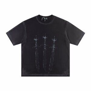 Thug Club Black T Shirt With Sword Graphics